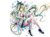 蝴蝶丛中的初音未来超清唯美桌面壁纸图片