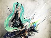 初音未来与二次元武器超清唯美桌面壁纸图片