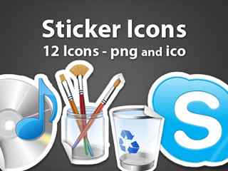 绘画艺术标签图标 Stickers Icons