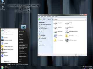 深灰色绚丽vs主题-SevenVG Black Theme for Win XP