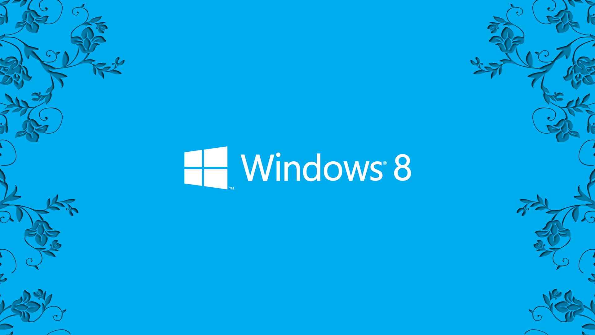 windows 8蓝色花纹纯色简约桌面壁纸