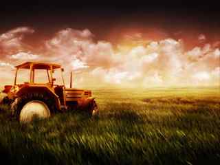 古老的拖拉机壁纸-Tractor and grass desktop wallpapers