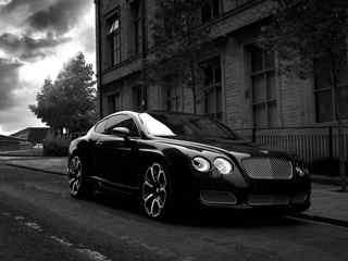 超酷汽车壁纸-Bentley GTS black ed 2008 01 wm Widescreen Wallpaper