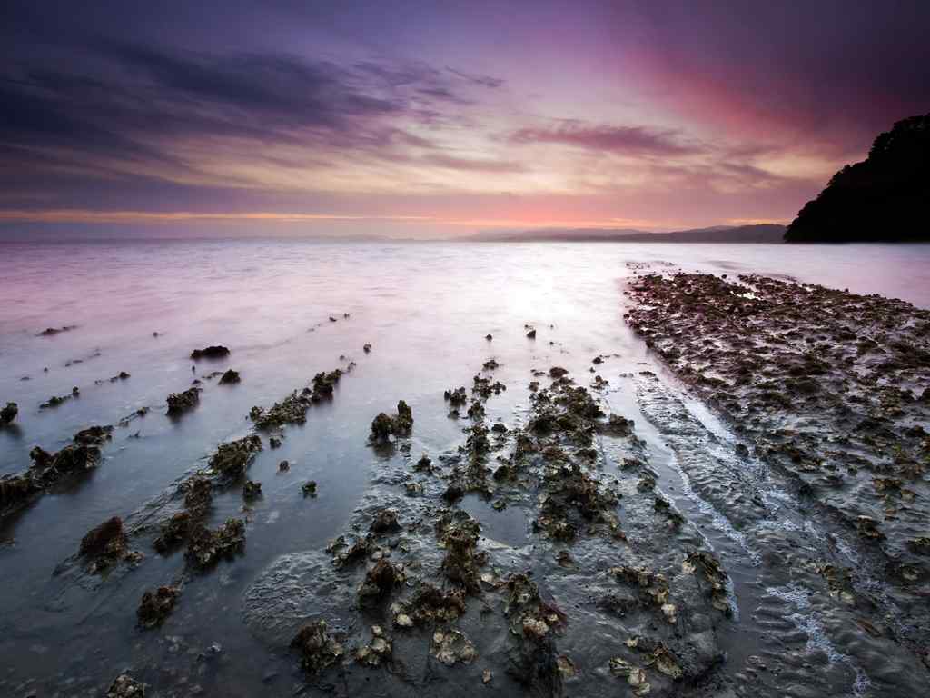 暗调海滩风景壁纸