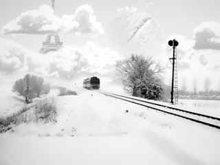 手绘雪景桌面壁纸