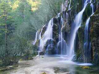 高山瀑布风景壁纸