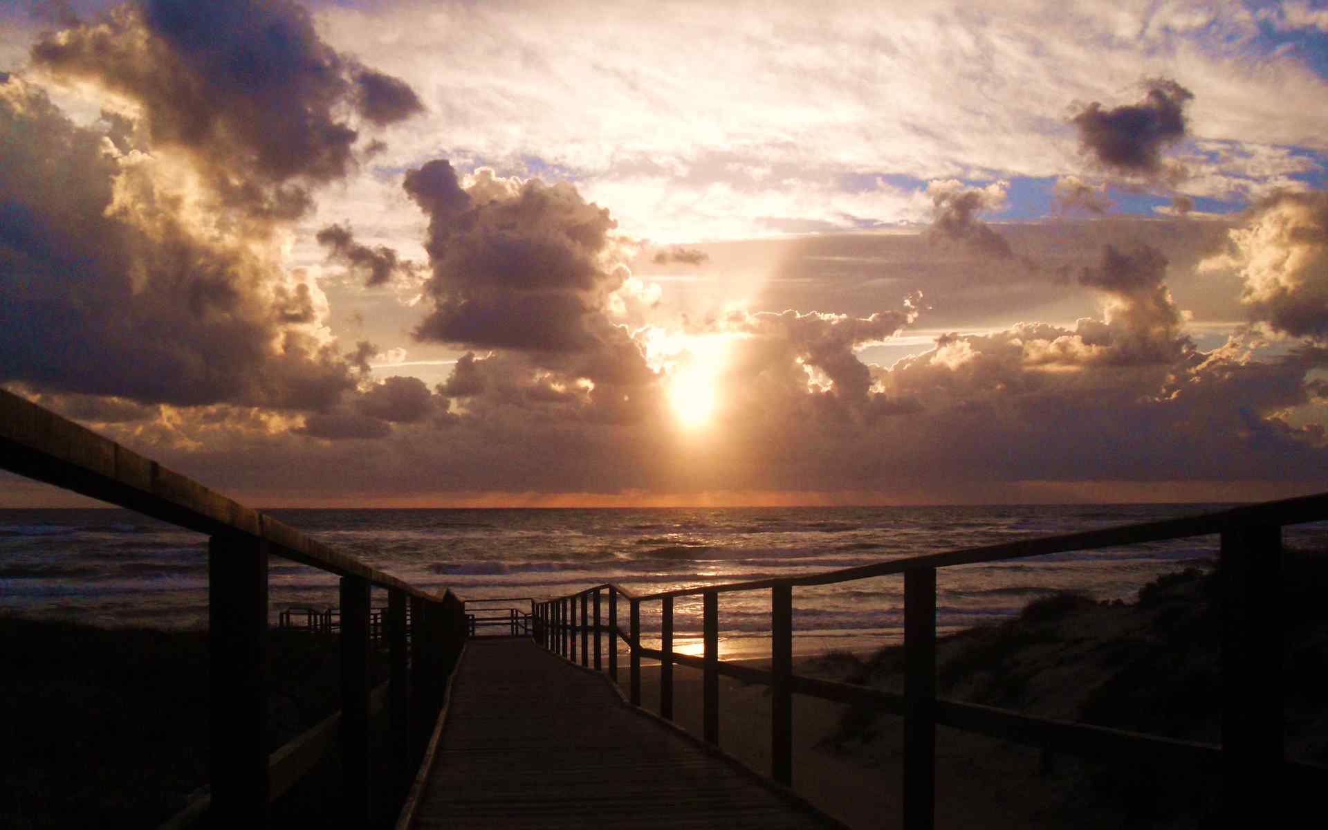 海上日落风景壁纸