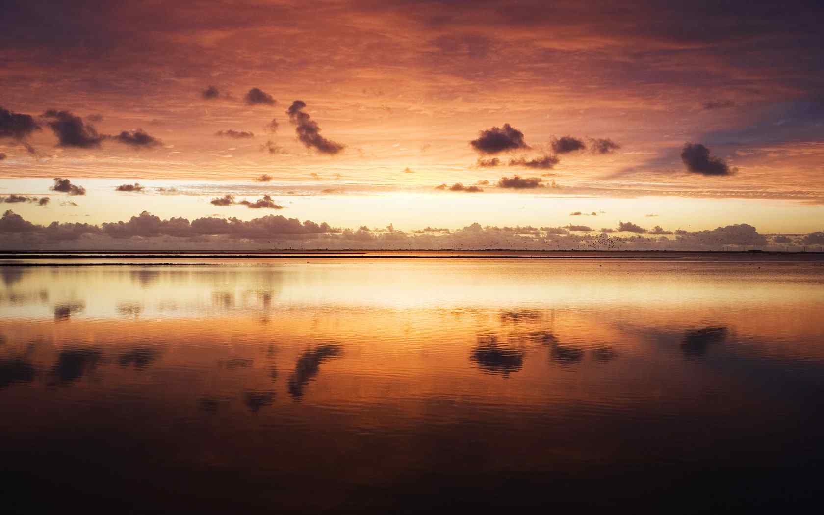 海上晚霞风景壁纸