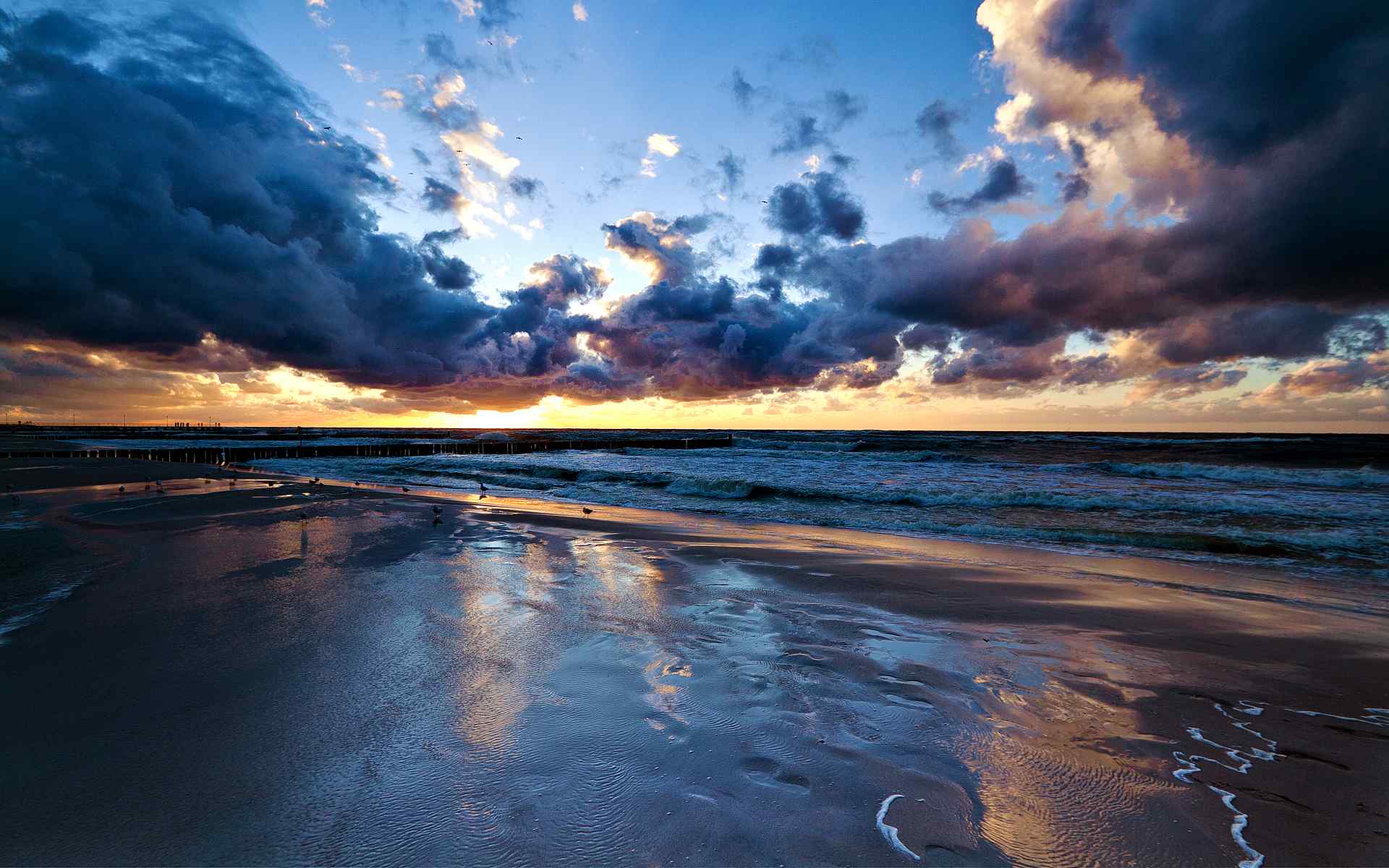 海上日落风景壁纸