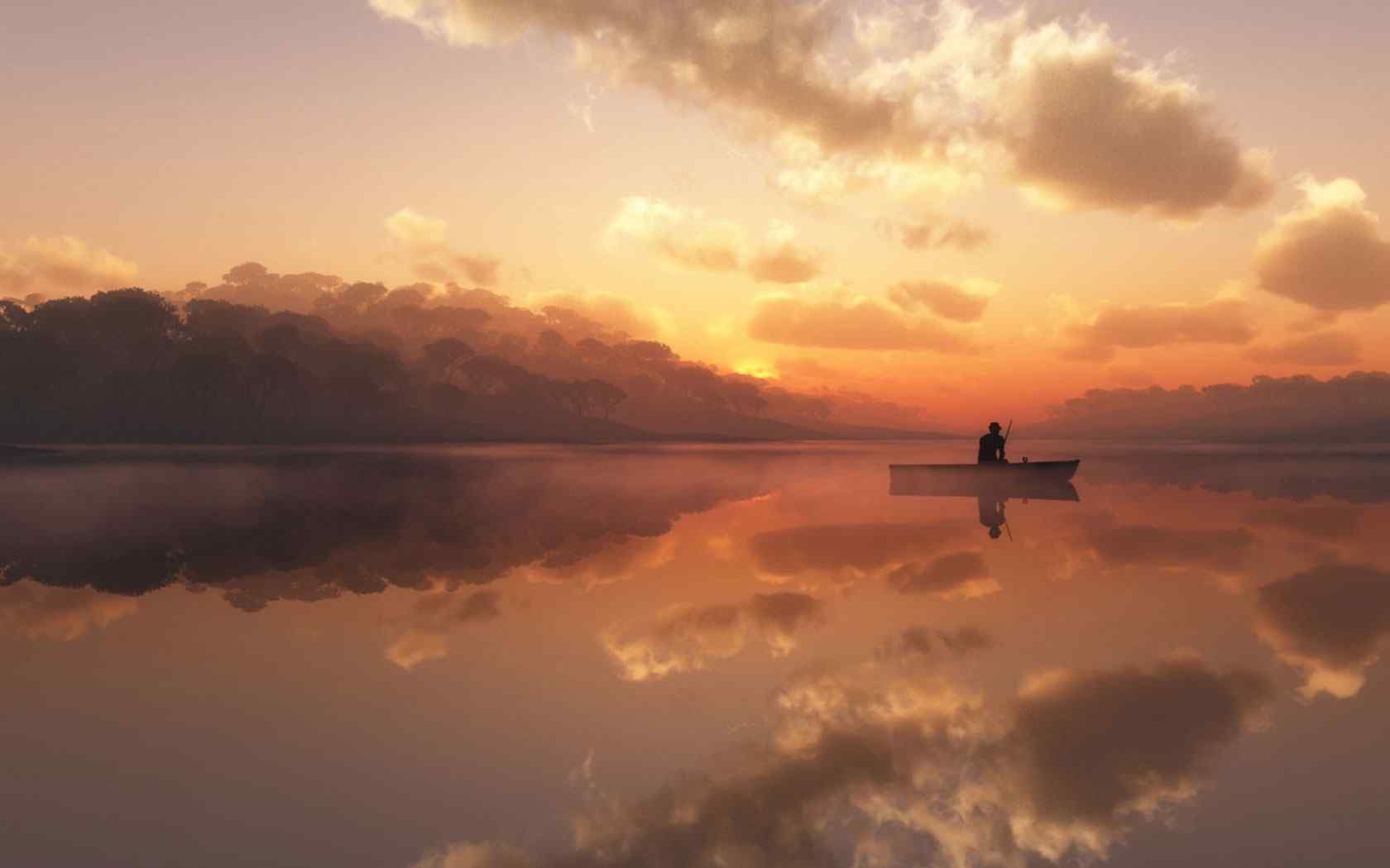 落日西湖风景壁纸