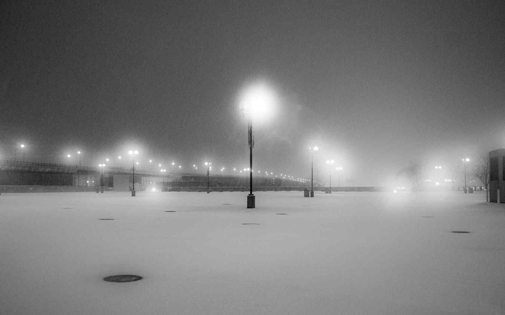 雪景夜色风景壁纸