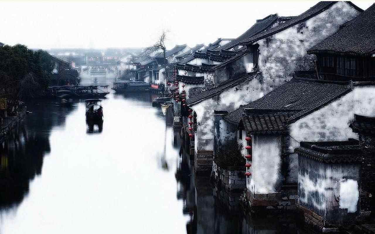 水乡墨画风景壁纸