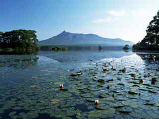 山野池塘风景壁纸