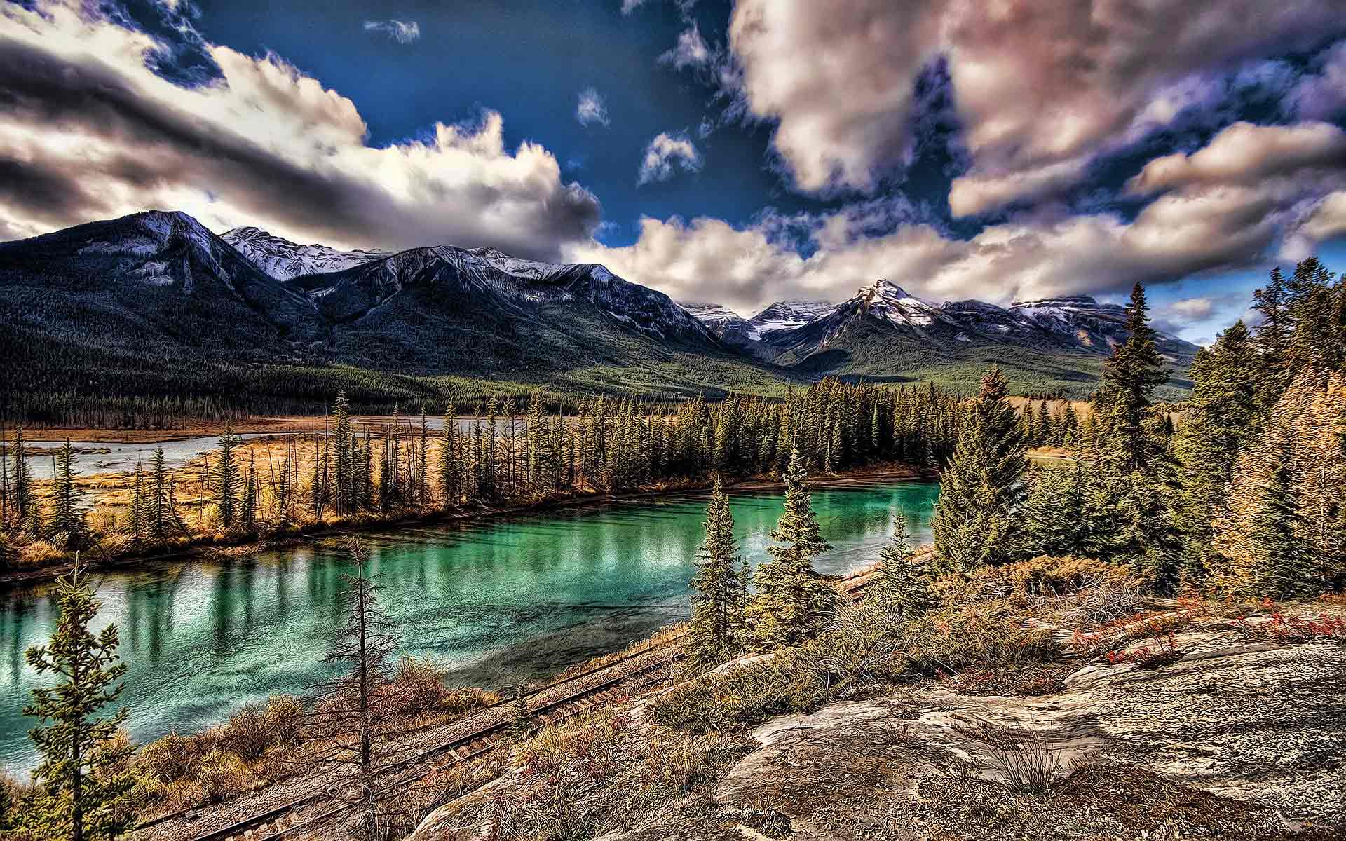 森林溪流风景壁纸