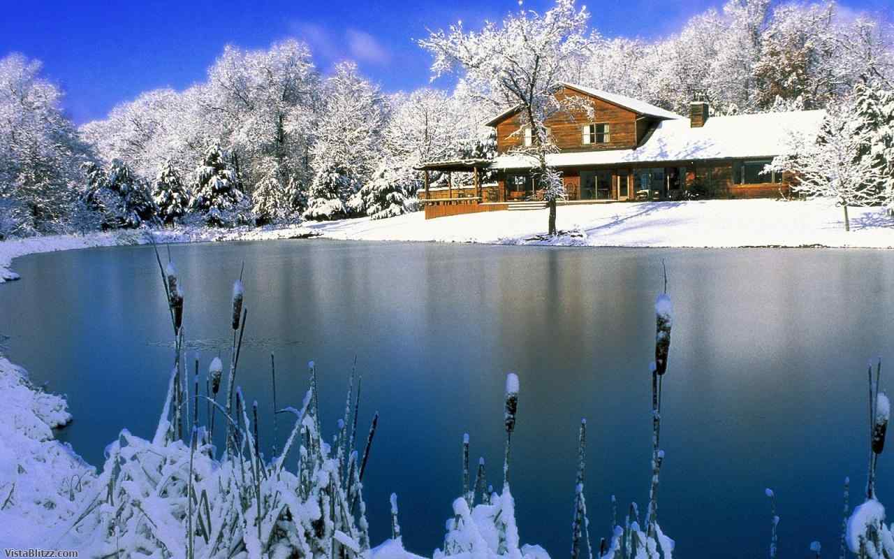 乡村雪景壁纸