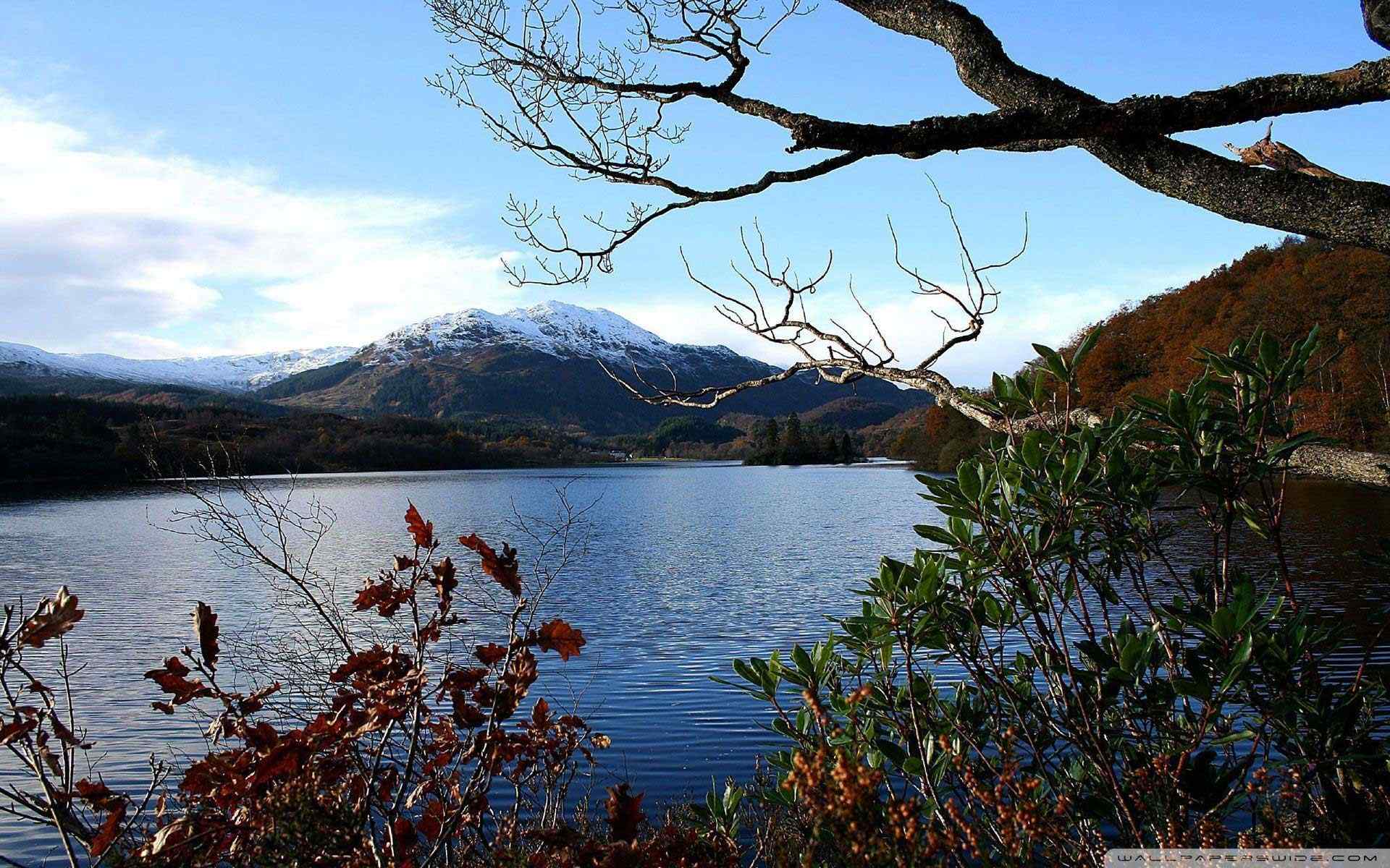 蓝色湖畔风景壁纸