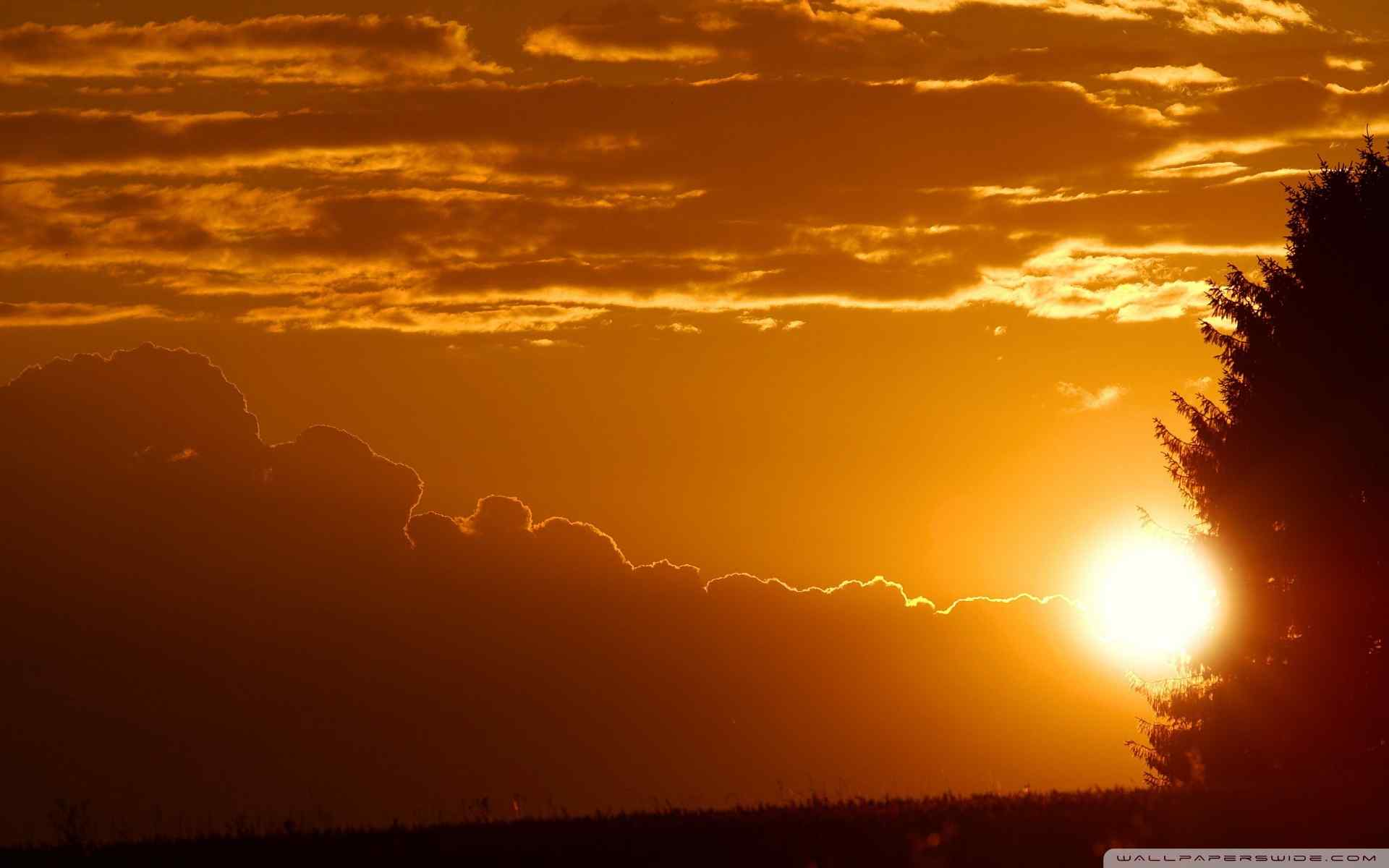 夕阳彩霞自然风景