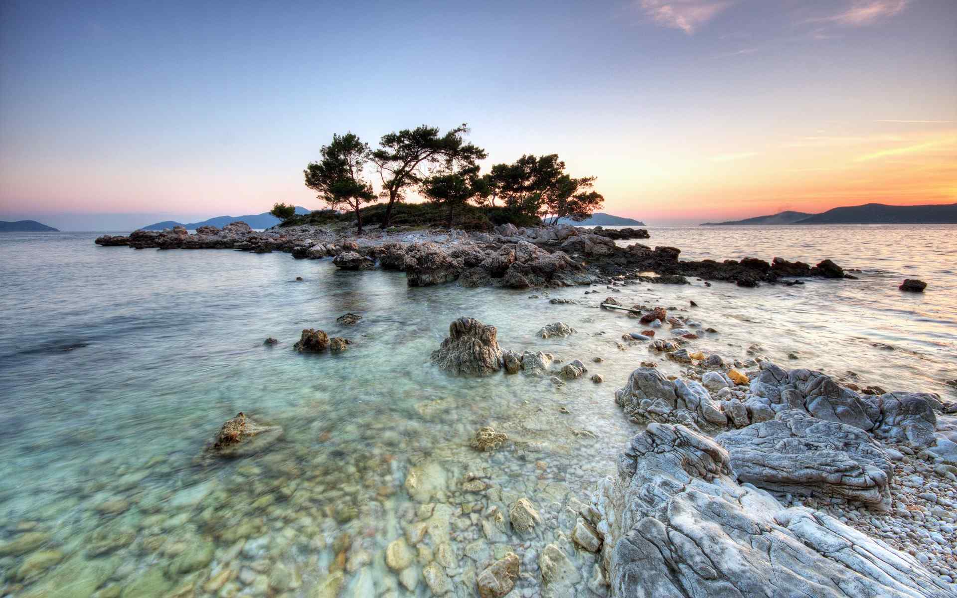 海滩朝霞摄影壁纸